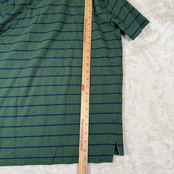 Brooks Brothers Men’s Size L Blue White Green Striped Polo Short Sleeve Y2K Prep - Picture 7 of 8
